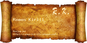 Remes Kirill névjegykártya